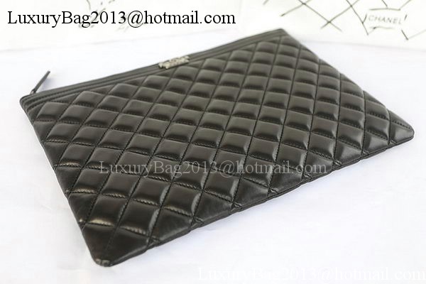 Boy Chanel Sheepskin Leather Clutch A80571 Black