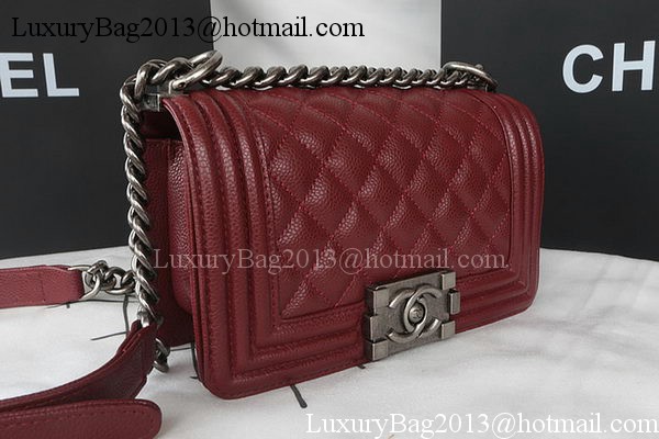 Boy Chanel mini Flap Bag Original Cannage Pattern A67085 Burgundy