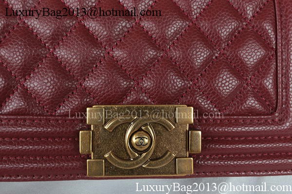 Boy Chanel mini Flap Bag Original Cannage Pattern A67085 Burgundy