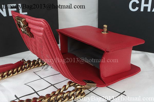 Boy Chanel mini Flap Bag Original Cannage Pattern A67085 Dark Red