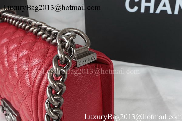 Boy Chanel mini Flap Bag Original Cannage Pattern A67085 Dark Red