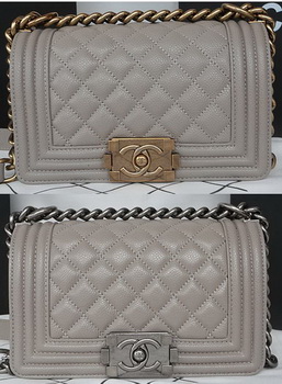 Boy Chanel mini Flap Bag Original Cannage Pattern A67085 Grey