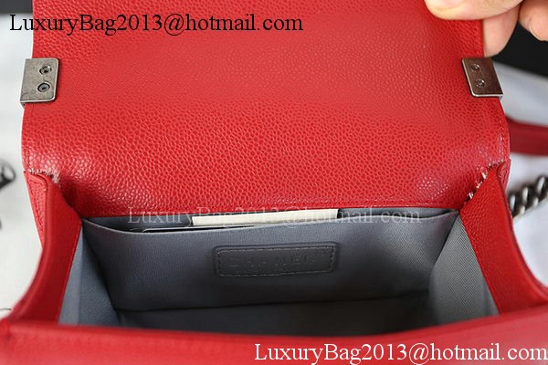 Boy Chanel mini Flap Bag Original Cannage Pattern A67085 Red