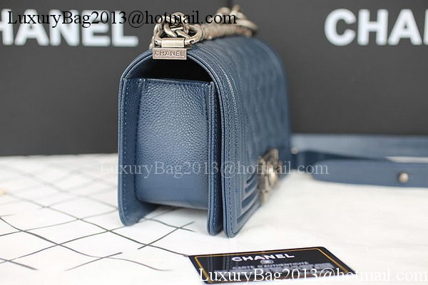 Boy Chanel mini Flap Bag Original Cannage Pattern A67085 Royal