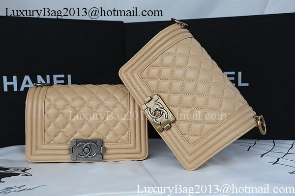 Boy Chanel mini Flap Bag Original Sheepskin A67085 Apricot