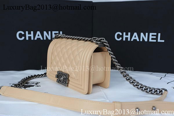 Boy Chanel mini Flap Bag Original Sheepskin A67085 Apricot