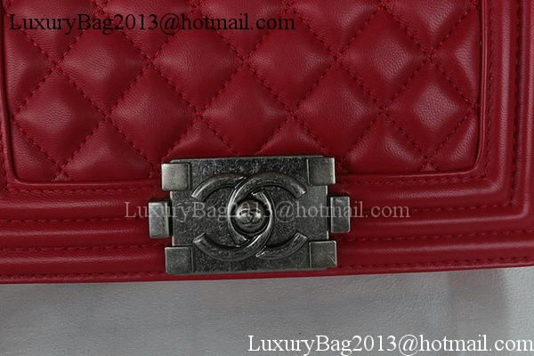 Boy Chanel mini Flap Bag Original Sheepskin A67085 Dark Red