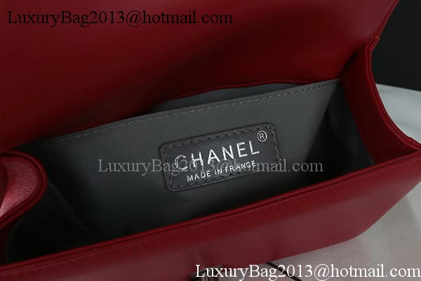 Boy Chanel mini Flap Bag Original Sheepskin A67085 Dark Red