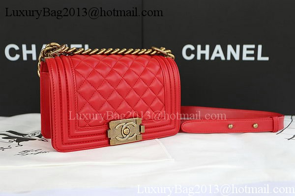 Boy Chanel mini Flap Bag Original Sheepskin A67085 Red