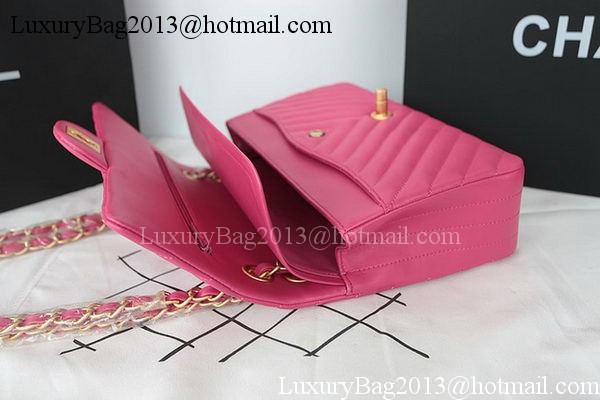 Chanel 2.55 Series Flap Bag Lambskin Chevron Leather A1112CF Rose