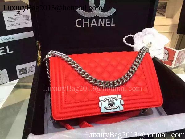 Chanel Boy Flap Shoulder Bags Deer Skin Leather A67086 Red