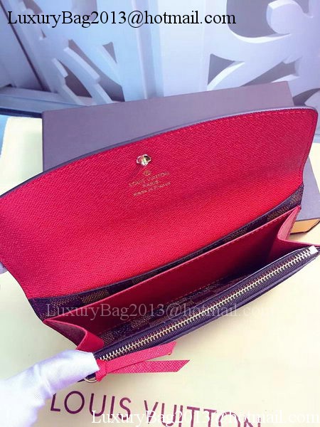 Louis Vuitton Damier Ebene Canvas Emilie Wallet Rouge M60136 Red