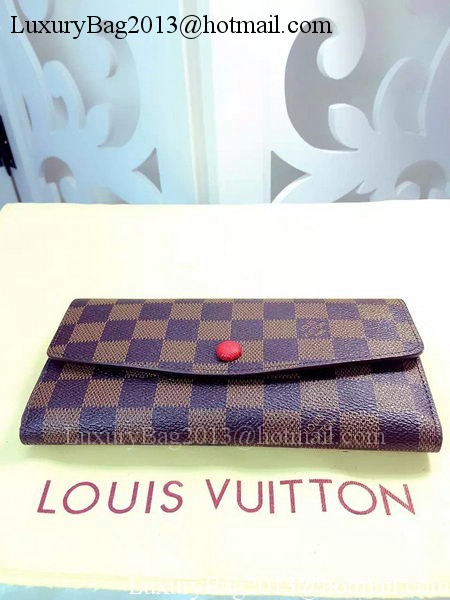 Louis Vuitton Damier Ebene Canvas Emilie Wallet Rouge M60136 Red