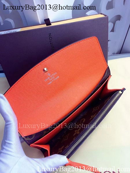 Louis Vuitton Monogram Canvas Emilie Wallet Rouge M60136 Orange