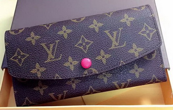 Louis Vuitton Monogram Canvas Emilie Wallet Rouge M60136 Pink