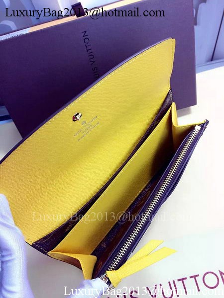 Louis Vuitton Monogram Canvas Emilie Wallet Rouge M60136 Yellow