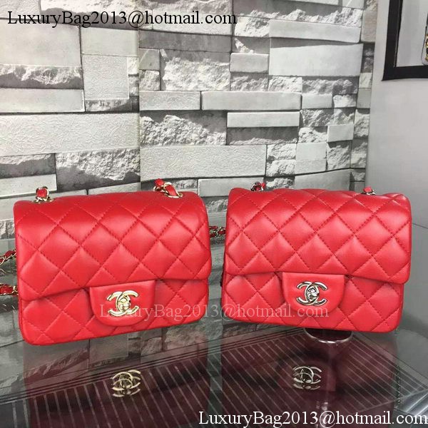 Chanel Classic Flap Bag Original Sheepskin Leather A5171 Red