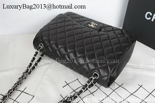 Chanel Classic Flap Bag Black Original Sheepskin Leather CFA1116 Silver