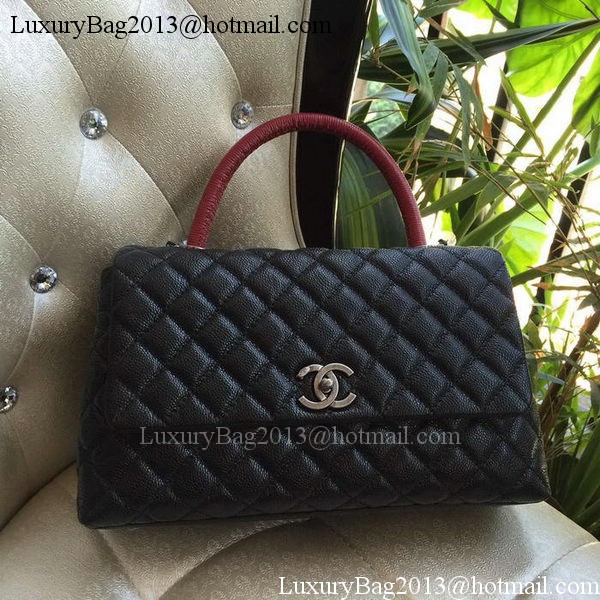 Chanel Classic Top Handle Bag Original Cannage Pattern A95168 Black&Red