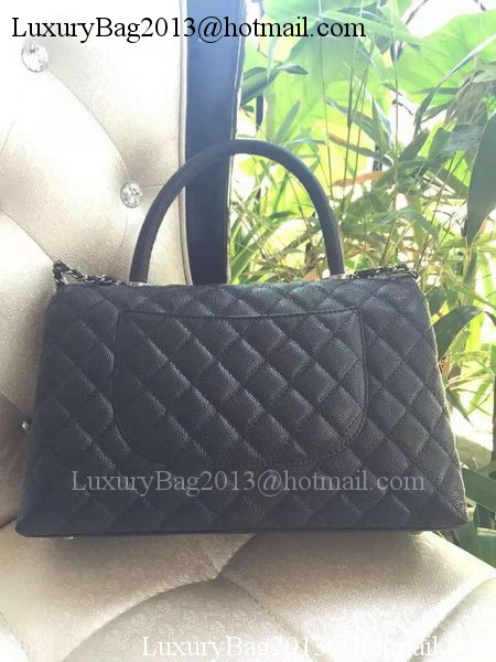 Chanel Classic Top Handle Bag Original Cannage Pattern A95168 Black