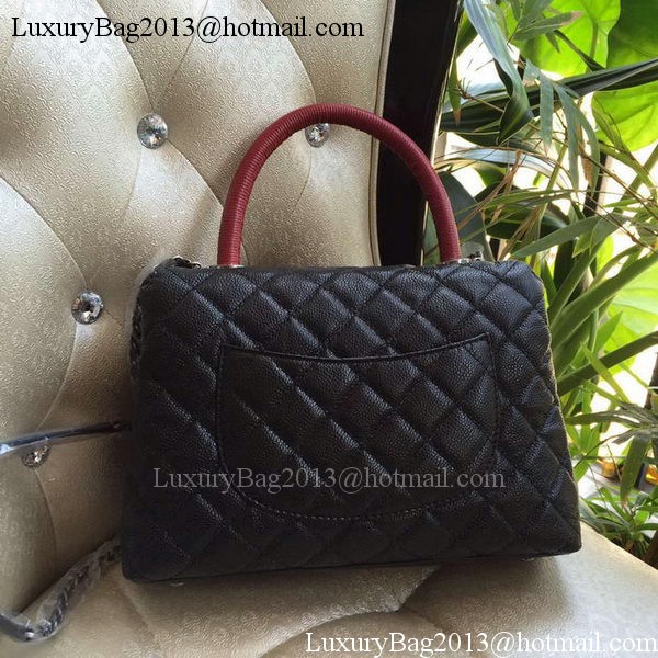 Chanel Classic Top Handle Bag Original Cannage Pattern A95169 Black&Red