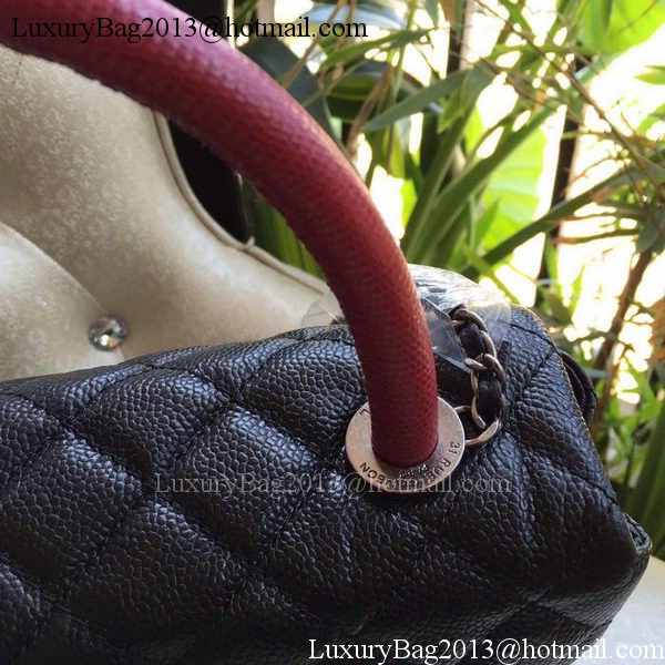 Chanel Classic Top Handle Bag Original Cannage Pattern A95169 Black&Red