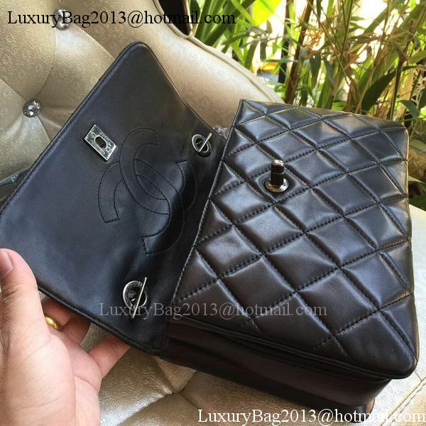 Chanel Classic Top Handle Bag Original Sheepskin Leather A92236 Black
