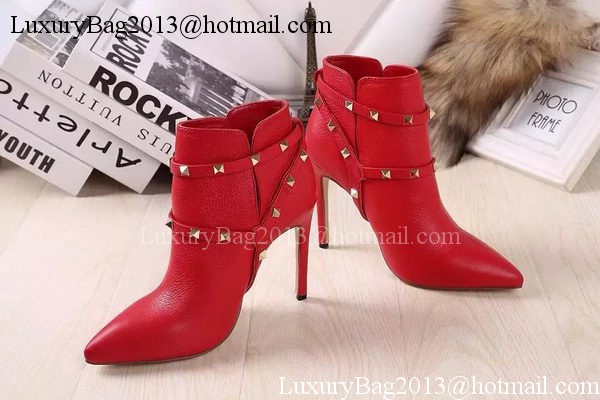Valentino Ankle Boot Leather VT642 Red