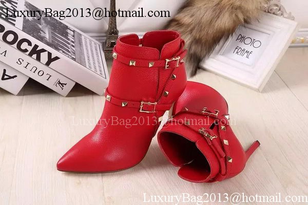Valentino Ankle Boot Leather VT642 Red