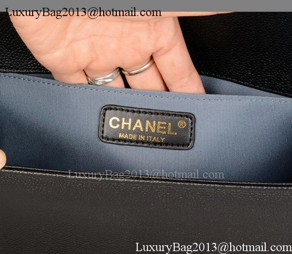 Boy Chanel Flap Shoulder Bag Black Original Cannage Pattern A67086 Gold