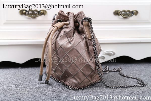 Stella McCartney Falabella Studded Quilted Bucket Bag SMC013 Khaki