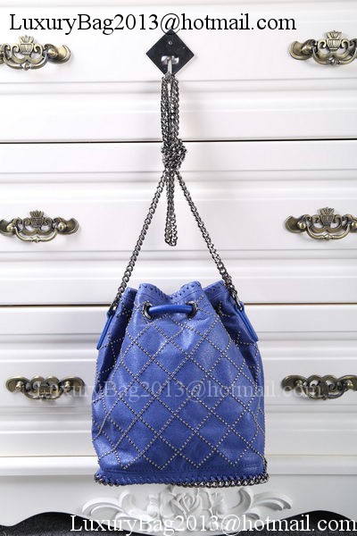 Stella McCartney Falabella Studded Quilted Bucket Bag SMC013 Royal