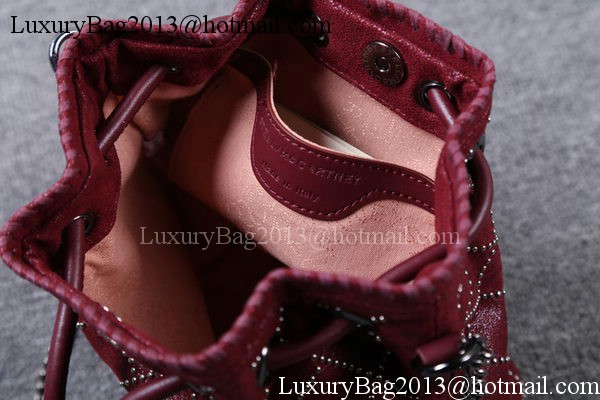 Stella McCartney Falabella Studded Quilted Bucket Bag SMC013 Wine