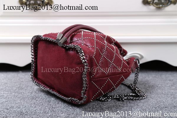 Stella McCartney Falabella Studded Quilted Bucket Bag SMC013 Wine