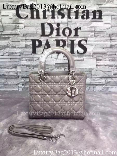Dior Small Lady Dior Bag Sheepskin Leather CD6322 Grey