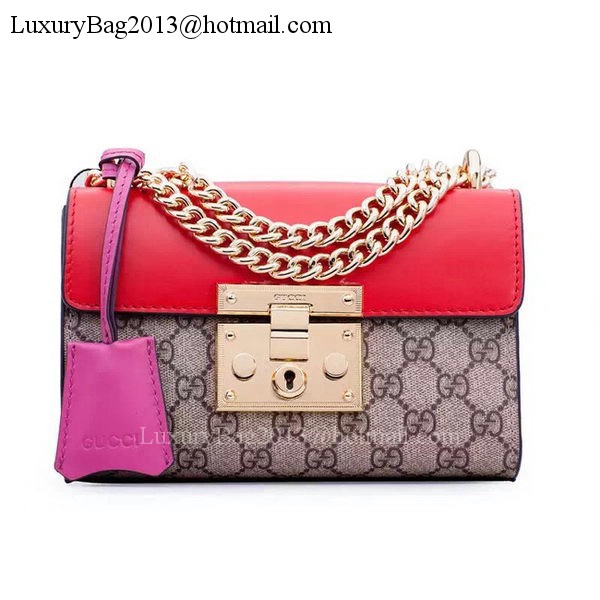 Gucci Padlock GG Supreme Shoulder Bags 409487 Red