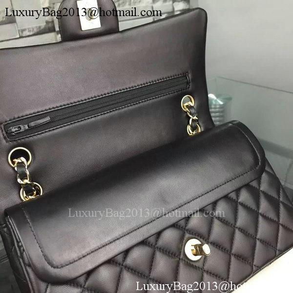 Chanel 2.55 Series Flap Bag Lambskin Leather A5024 Black