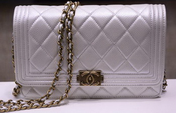 Boy Chanel mini Flap Bags Bright Cannage Pattern A33815 OffWhite