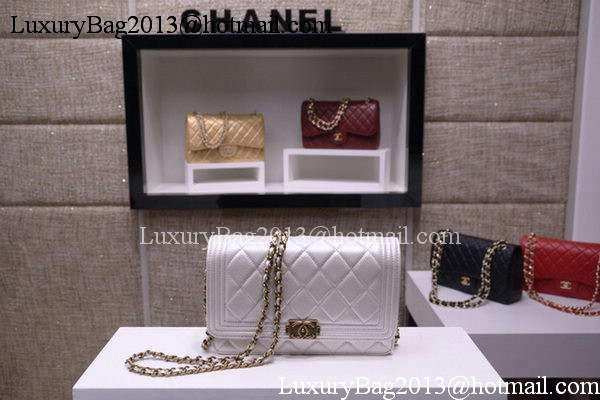 Boy Chanel mini Flap Bags Bright Cannage Pattern A33815 OffWhite