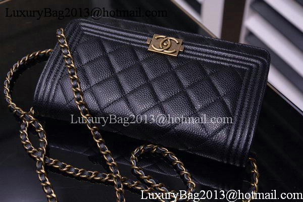 Boy Chanel mini Flap Bags Cannage Pattern A33815 Black