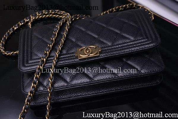Boy Chanel mini Flap Bags Cannage Pattern A33815 Black