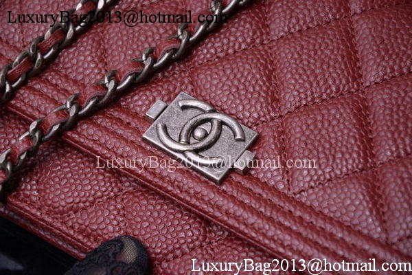 Boy Chanel mini Flap Bags Cannage Pattern A33815 Burgundy