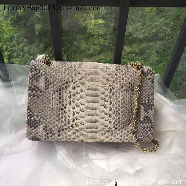 Chanel 2.55 Series Flap Bags OffWhite Pink Original Python Leather A1112SA Gold