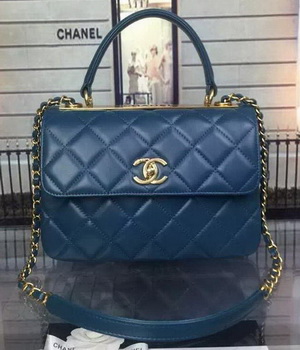 Chanel Classic Top Flap Bag Original Sheepskin Leather A92236 Blue