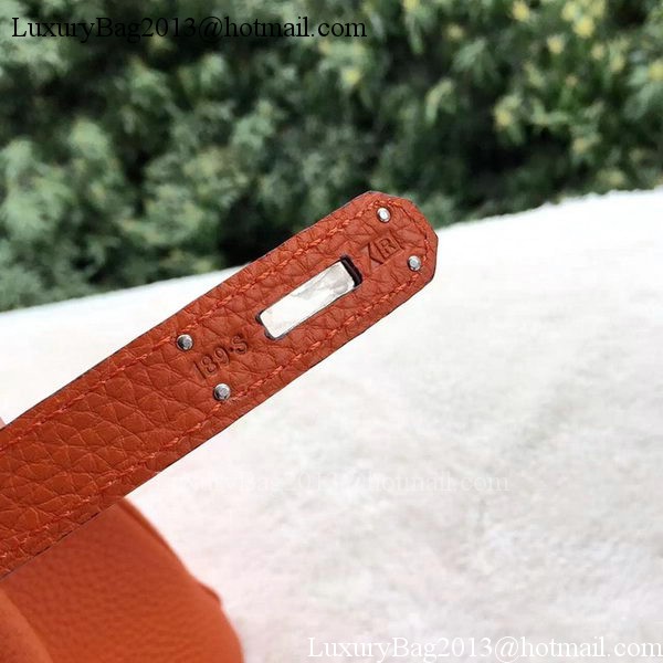 Hermes Birkin 30CM Tote Bags Orange Calfskin Leather BK30 Silver
