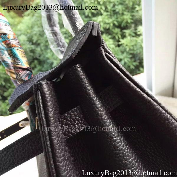 Hermes Birkin 35CM Tote Bag Black Litchi Leather BK35 Gold