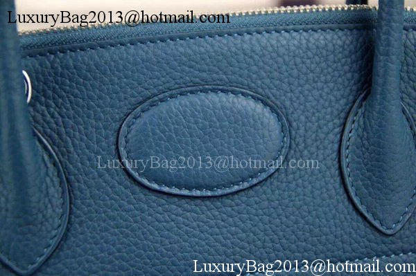 Hermes Bolide 37CM Calfskin Leather Tote Bag B1004 Blue