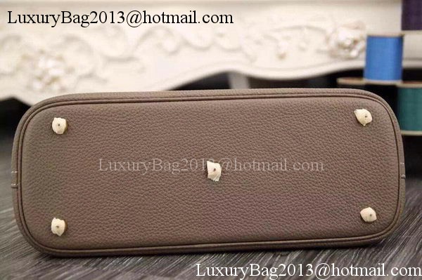 Hermes Bolide 37CM Calfskin Leather Tote Bag B1004 Grey