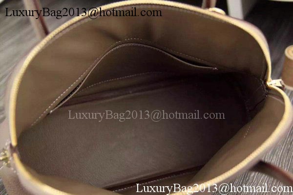 Hermes Bolide 37CM Calfskin Leather Tote Bag B1004 Grey