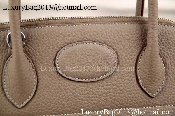 Hermes Bolide 37CM Calfskin Leather Tote Bag B1004 Light Grey